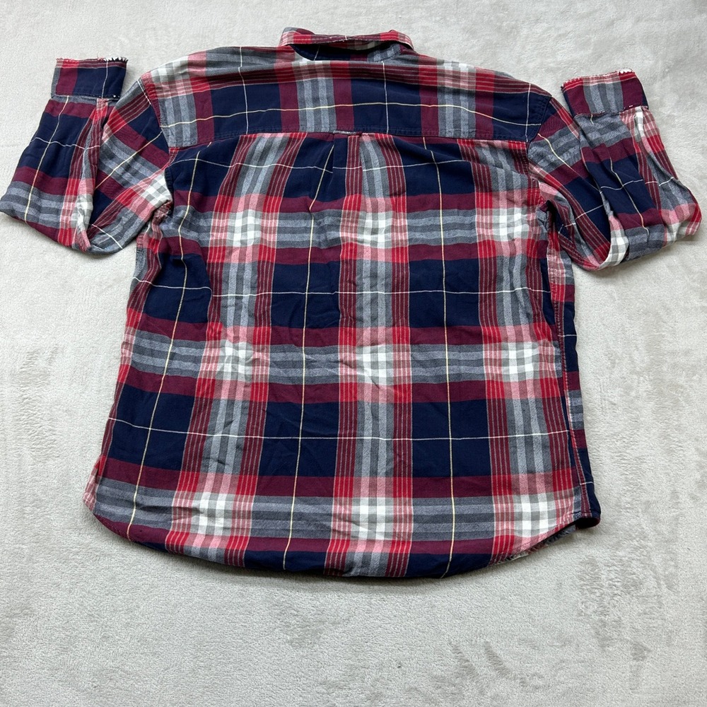 Vintage Chaps Ralph Lauren Button Down Shirt Mens XL Blue Red Plaid Long Sleeve - Picture 6 of 9